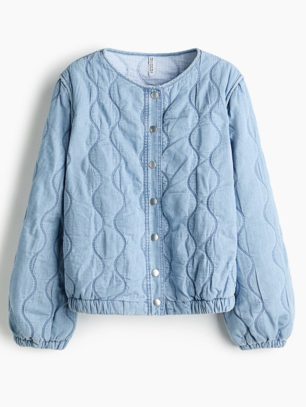 NWOT H&M Light Quilted Denim-Style Button Jacket